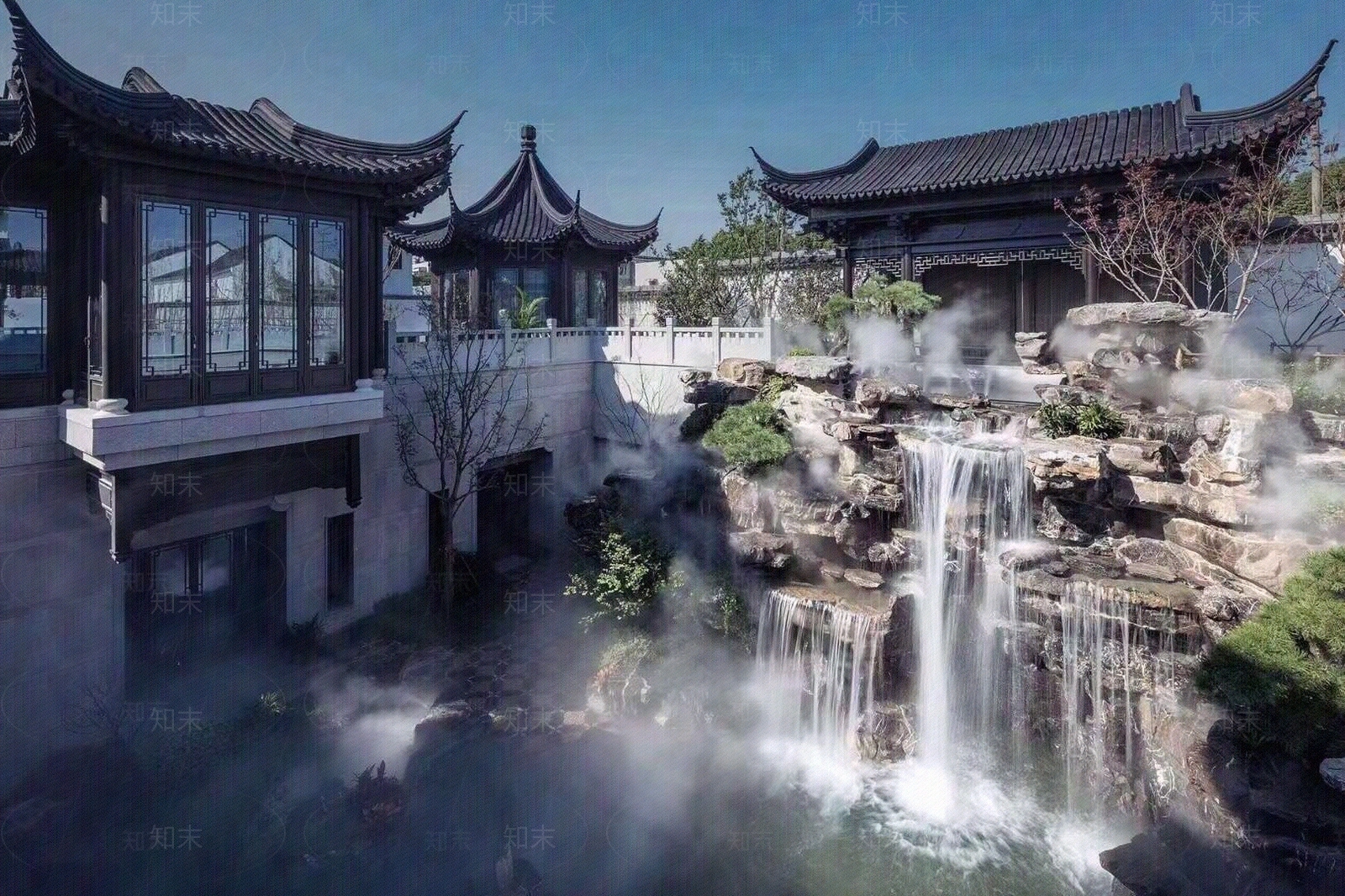 中式元素庭院外景贴图贴图下载【ID:195844227】