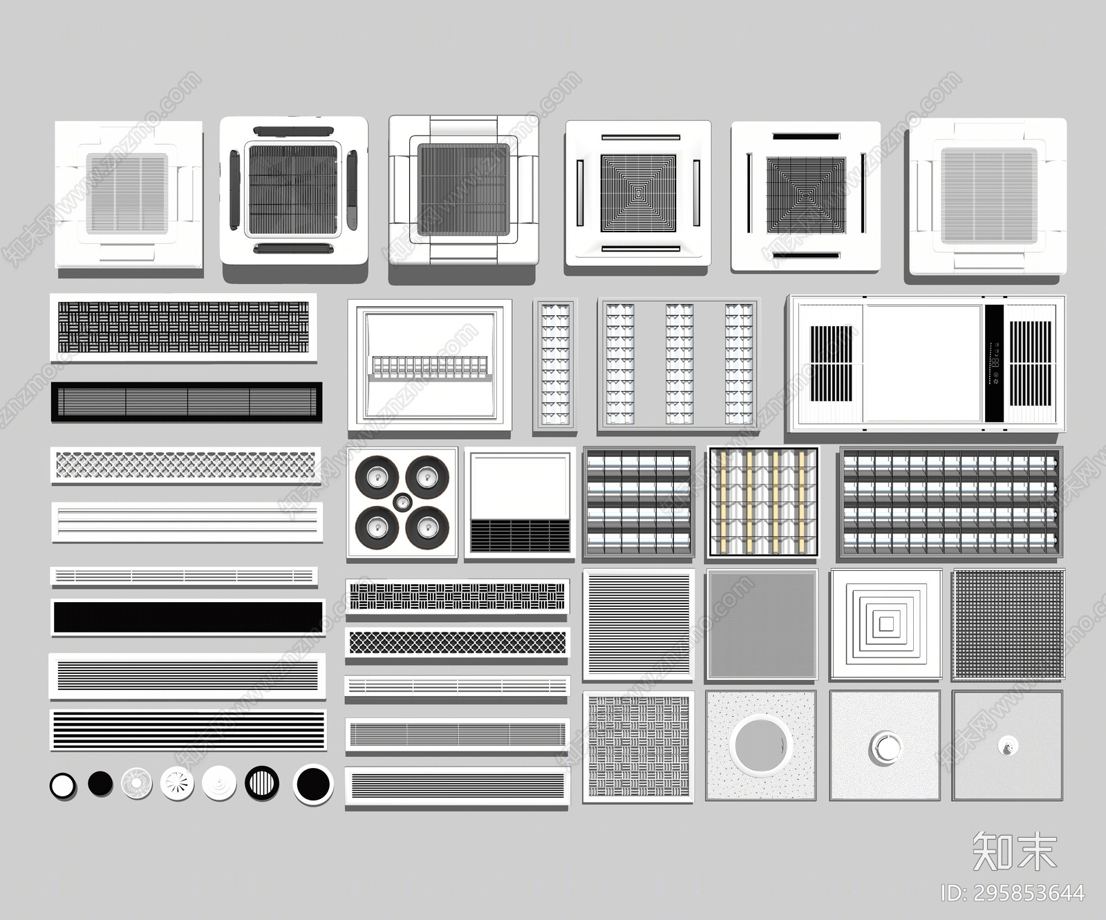 现代空调风口SU模型下载【ID:295853644】