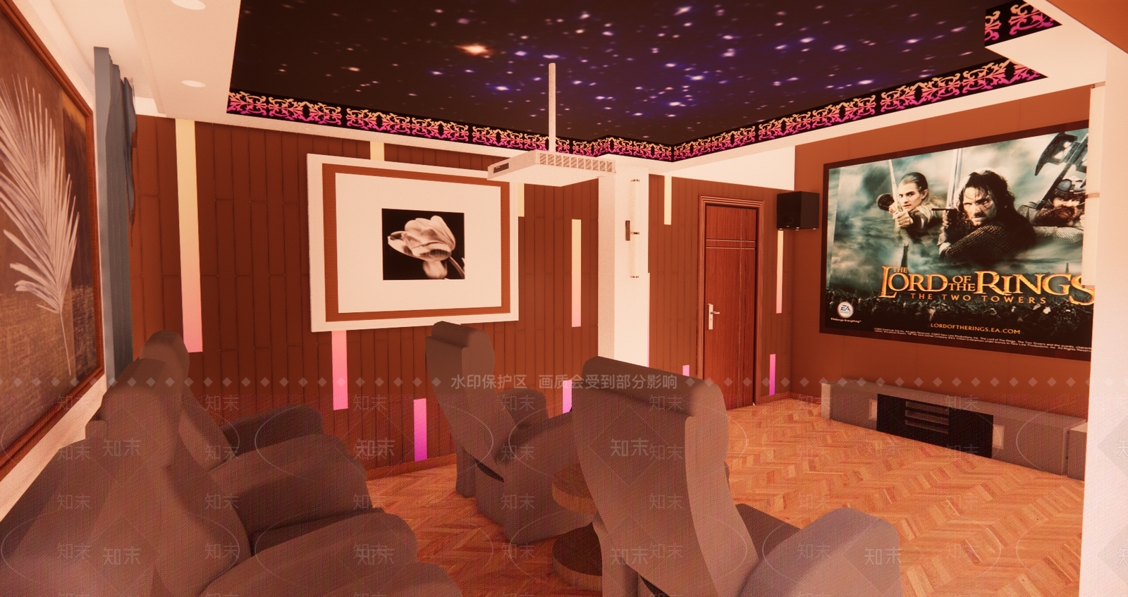 新中式娱乐室SU模型下载【ID:195863093】
