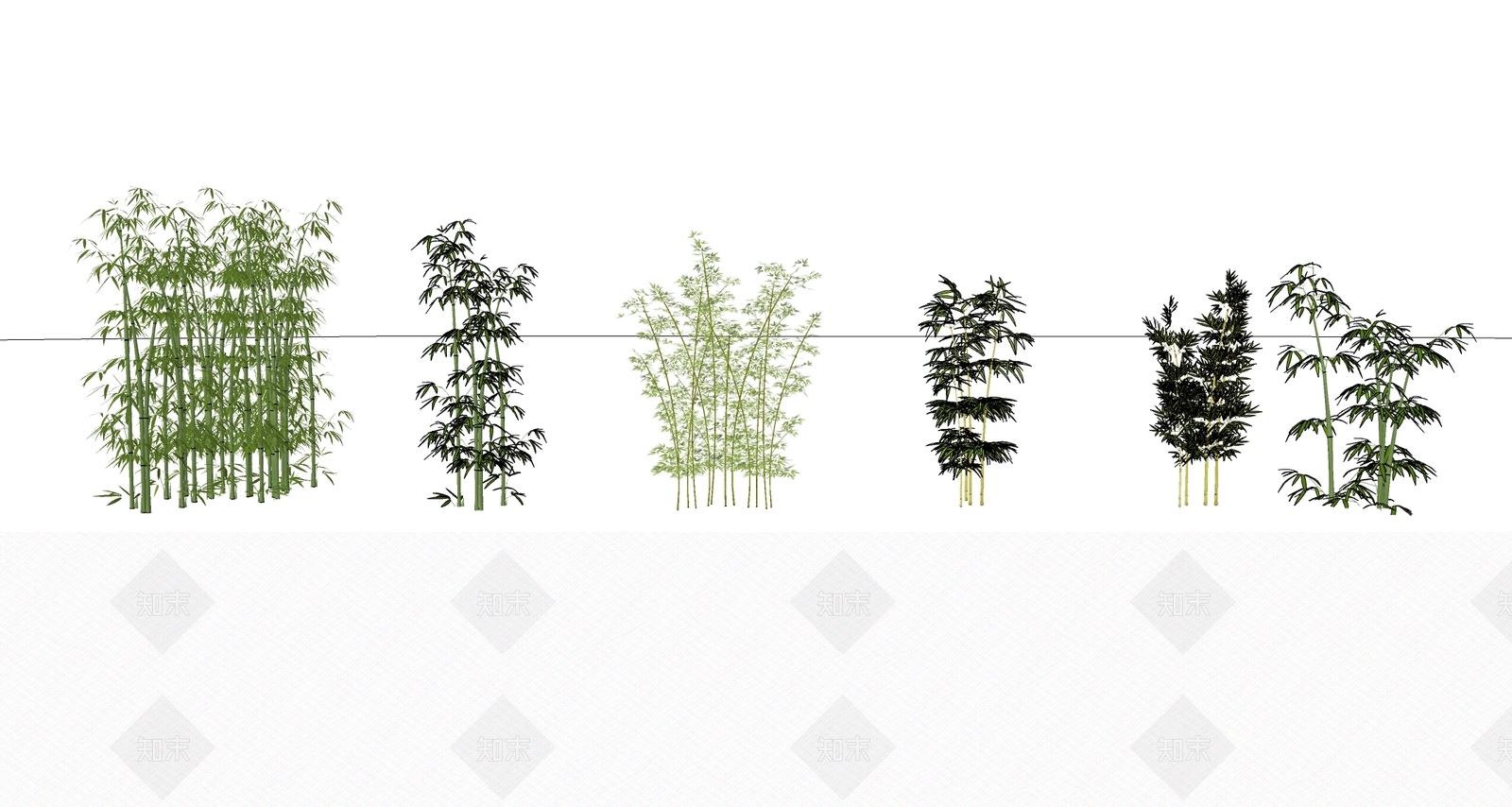 现代竹子SU模型下载【ID:195867756】