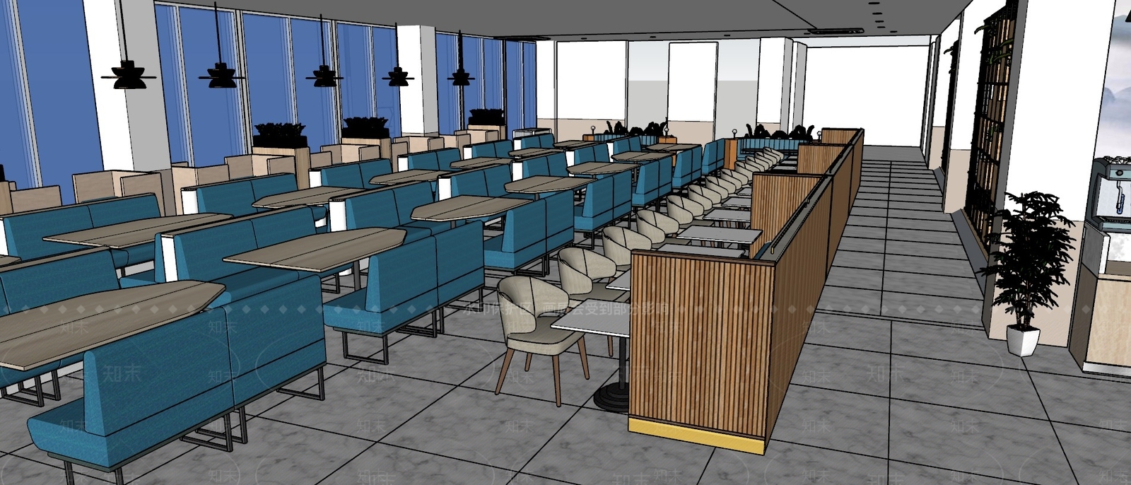 现代食堂SU模型下载【ID:995871761】