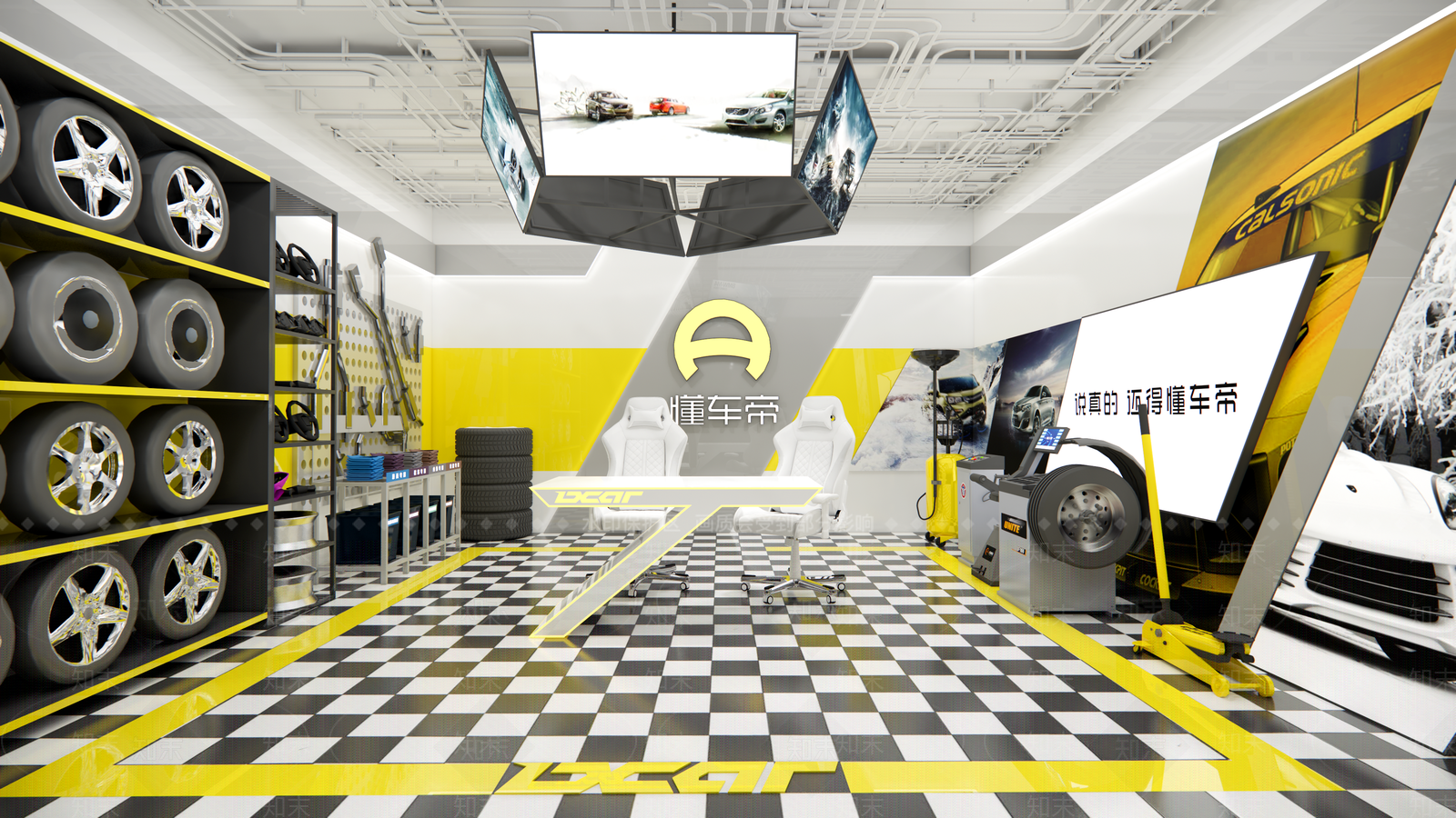 现代汽车修理间SU模型下载【ID:495877816】