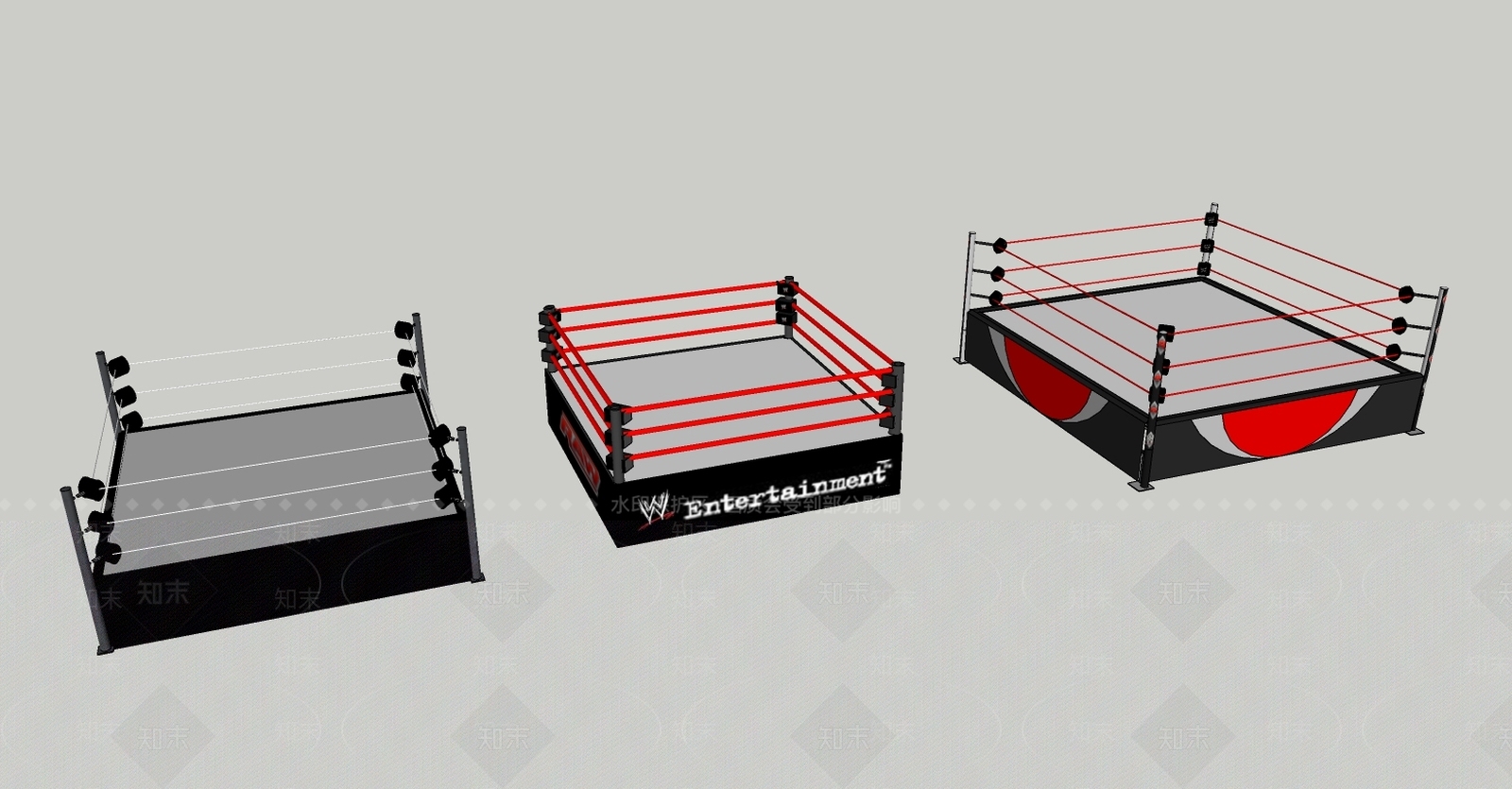 现代拳击比赛擂台SU模型下载【ID:595886236】