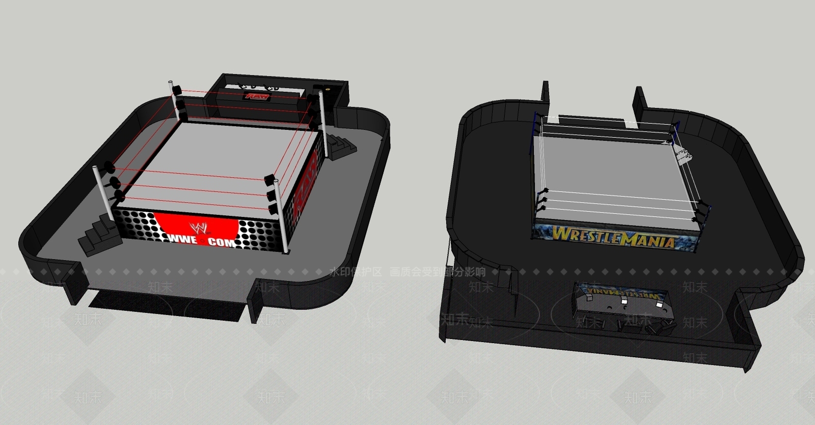 现代拳赛擂台SU模型下载【ID:595886279】