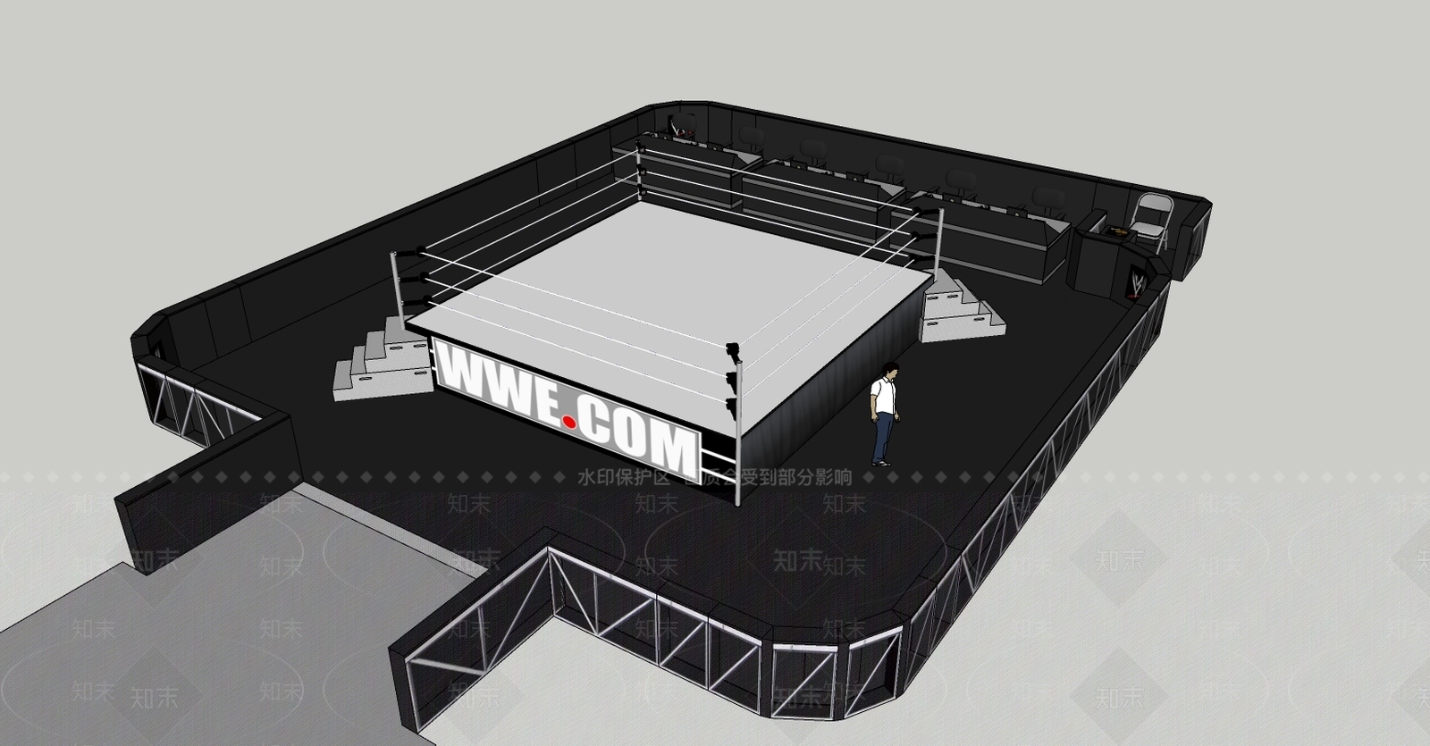 现代拳击比赛台SU模型下载【ID:595887243】