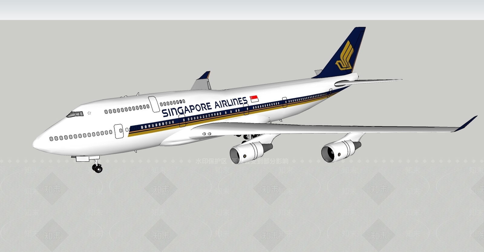 现代航空SU模型下载【ID:895905500】