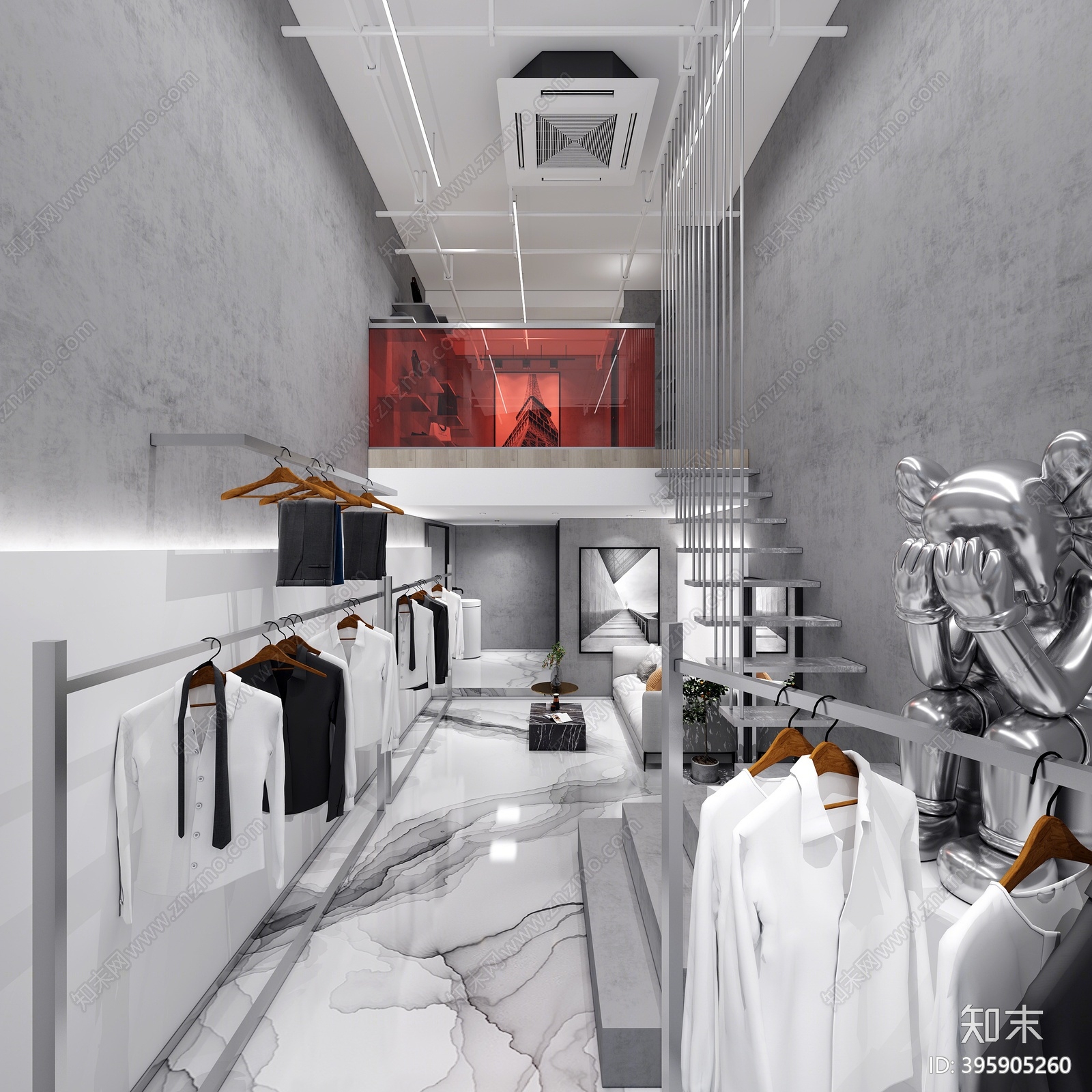 现代服装鞋店3D模型下载【ID:395905260】