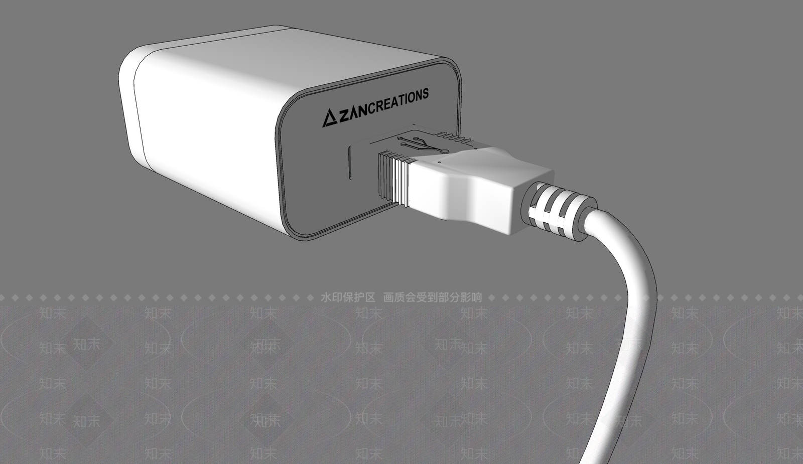 现代手机充电器SU模型下载【ID:795913021】