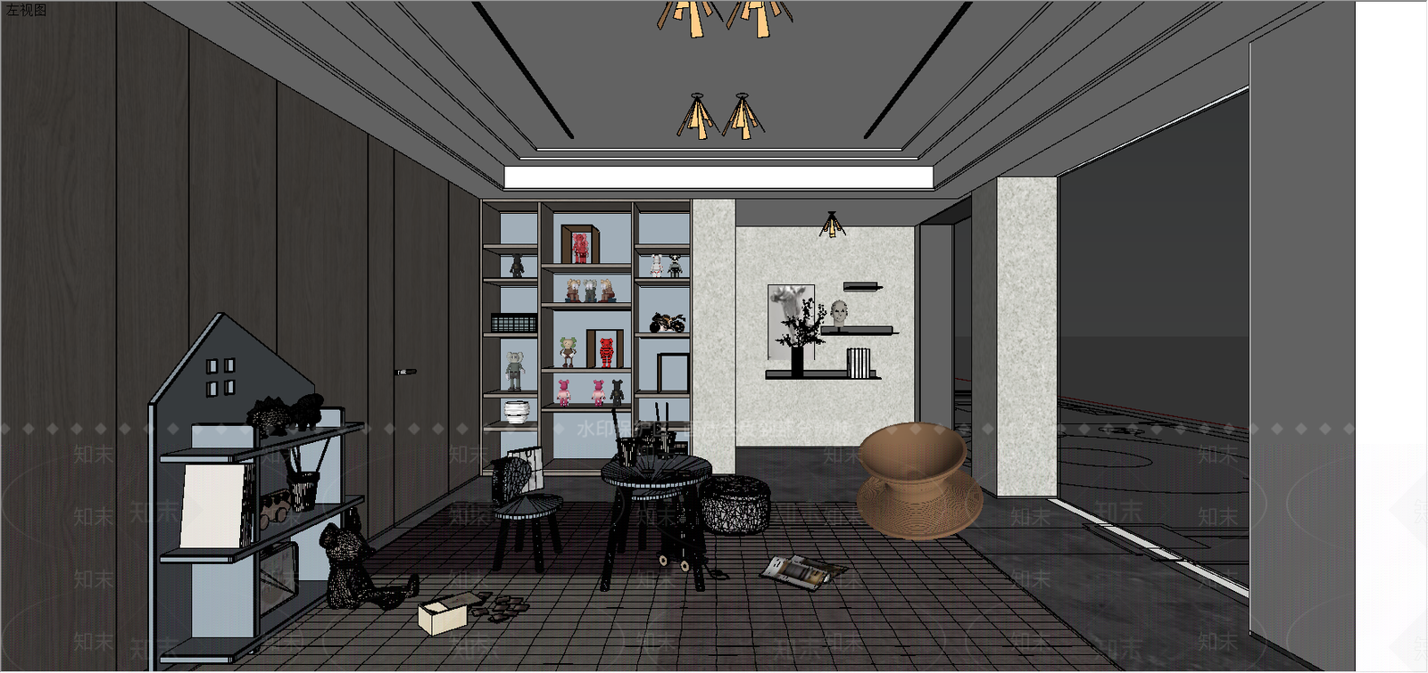 现代儿童玩具房SU模型下载【ID:495914649】