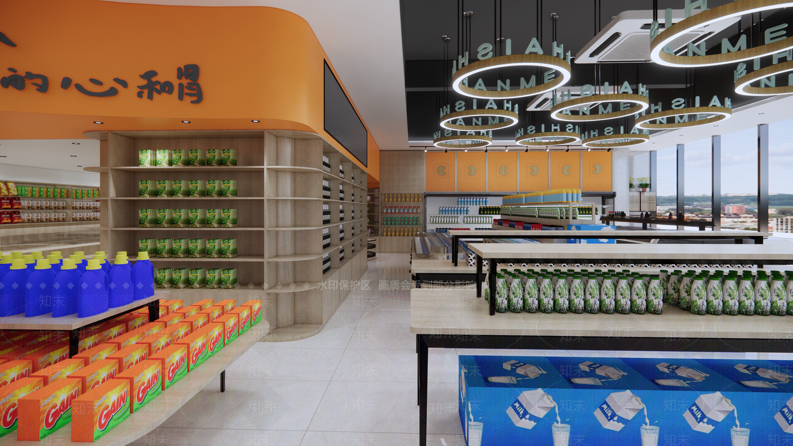 现代超市SU模型下载【ID:895925340】
