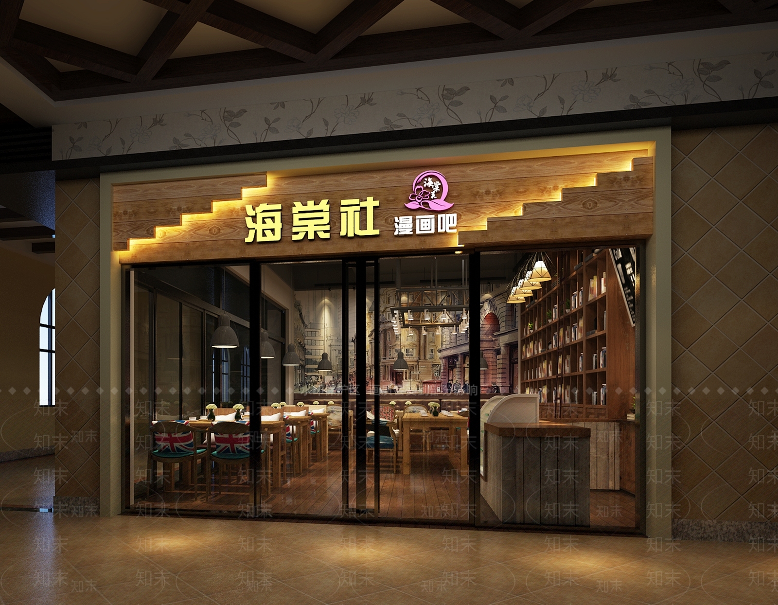 工业风书店3D模型下载【ID:795933950】