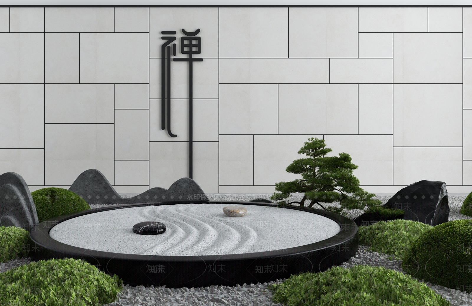 新中式园林景观小品3D模型下载【ID:995944597】