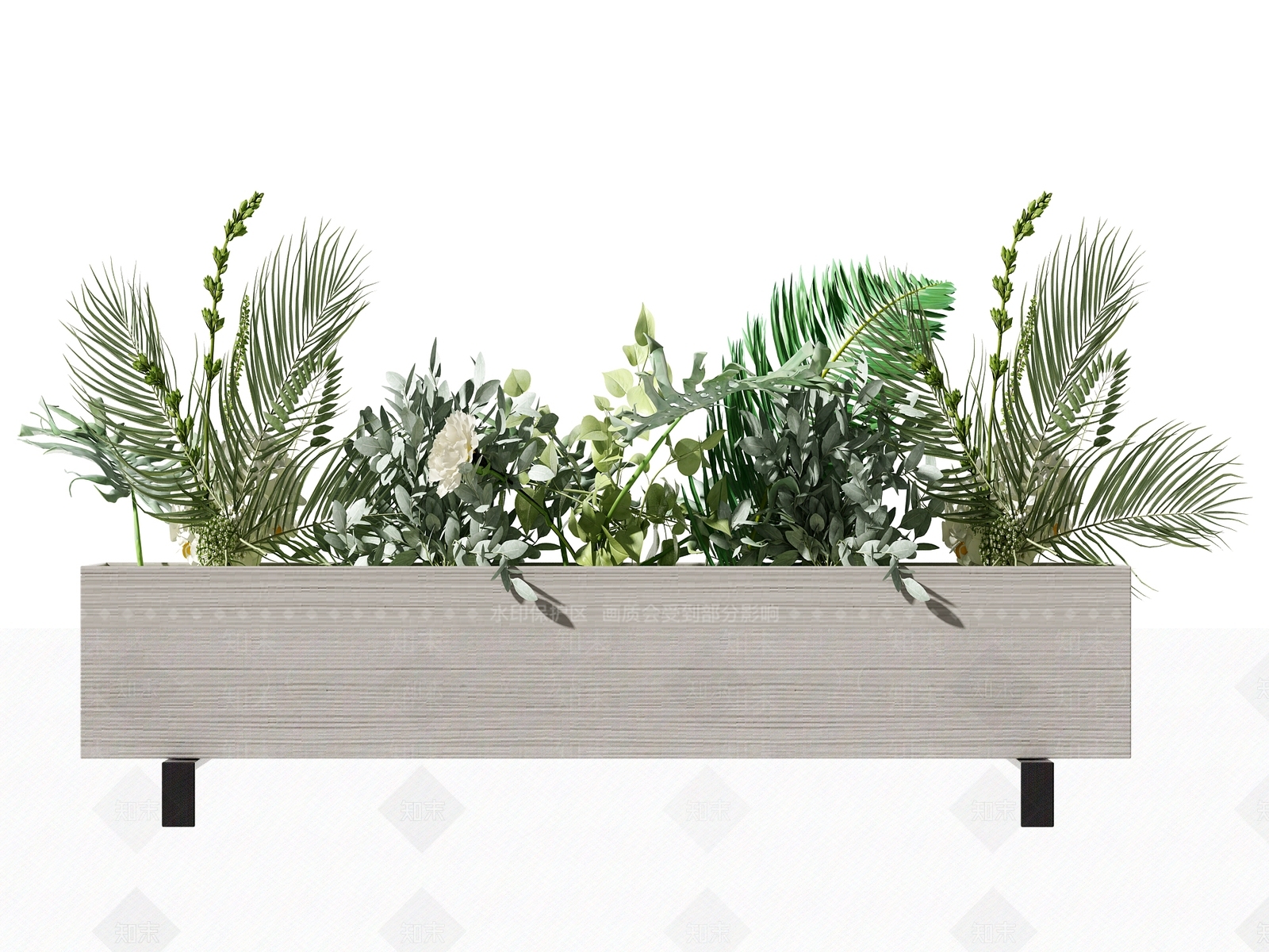 现代植物花钵3D模型下载【ID:395943886】