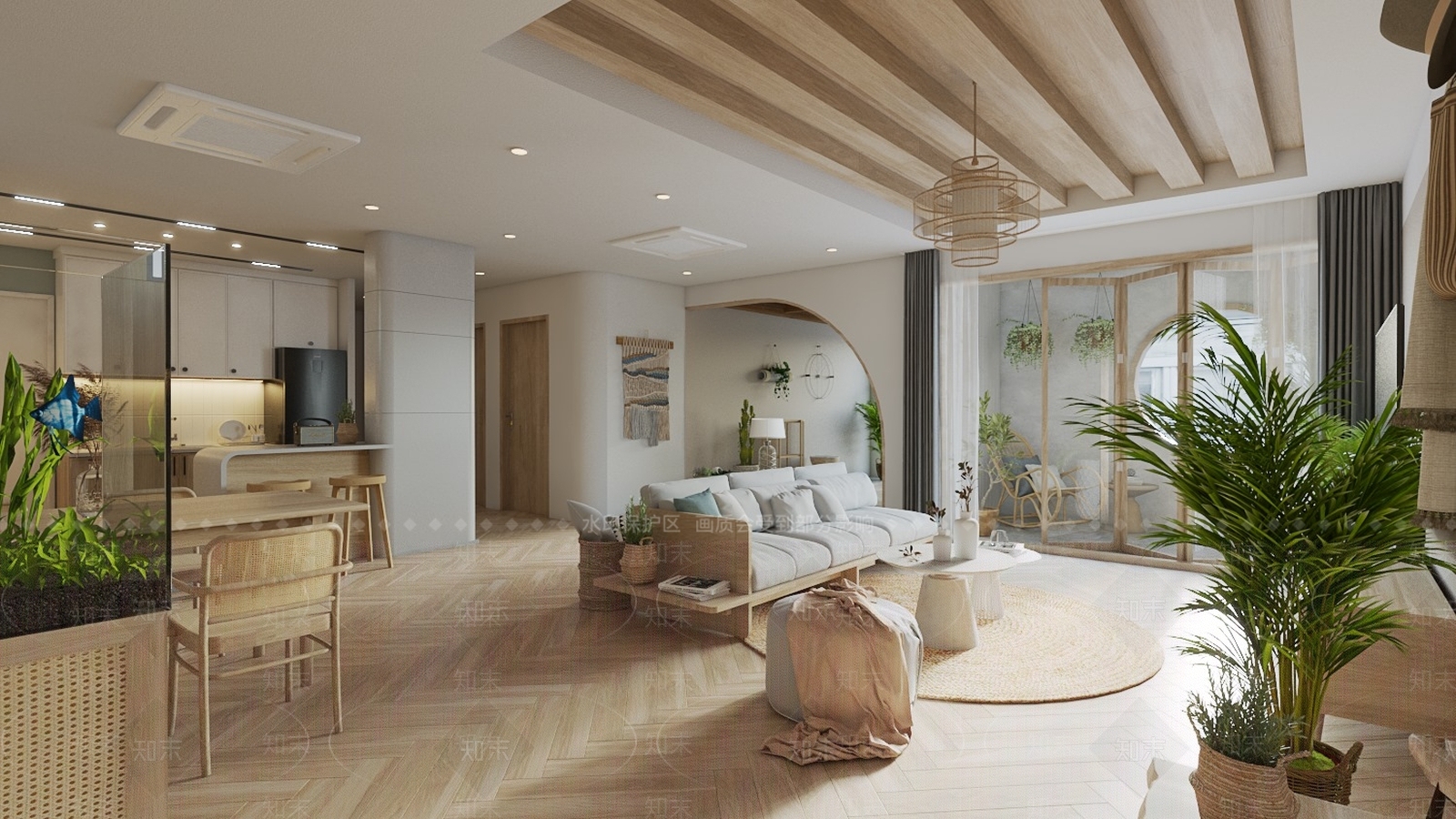 北欧家居客厅SU模型下载【ID:1222308545】