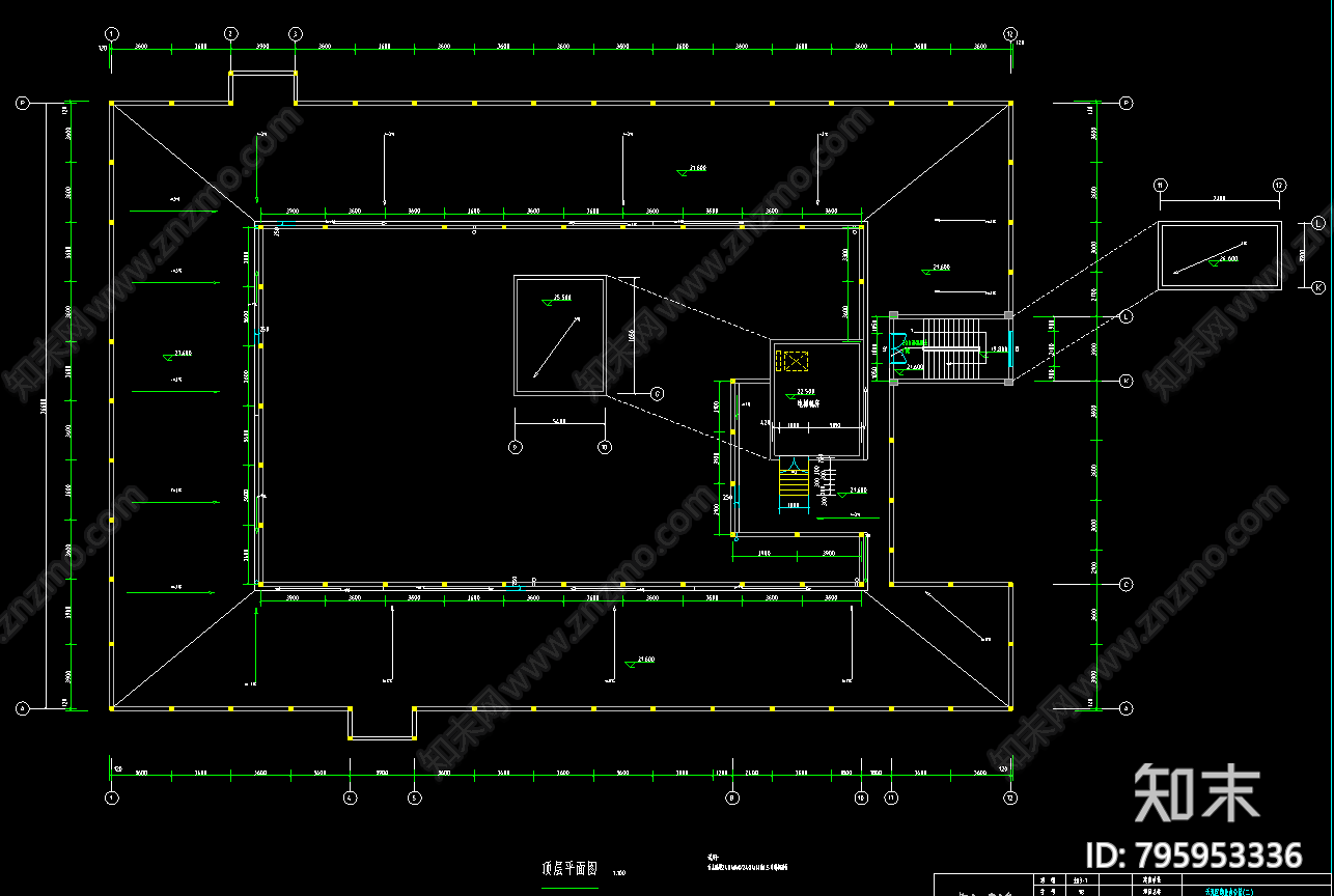 某六层办公楼框架结构建筑图施工图下载【ID:795953336】