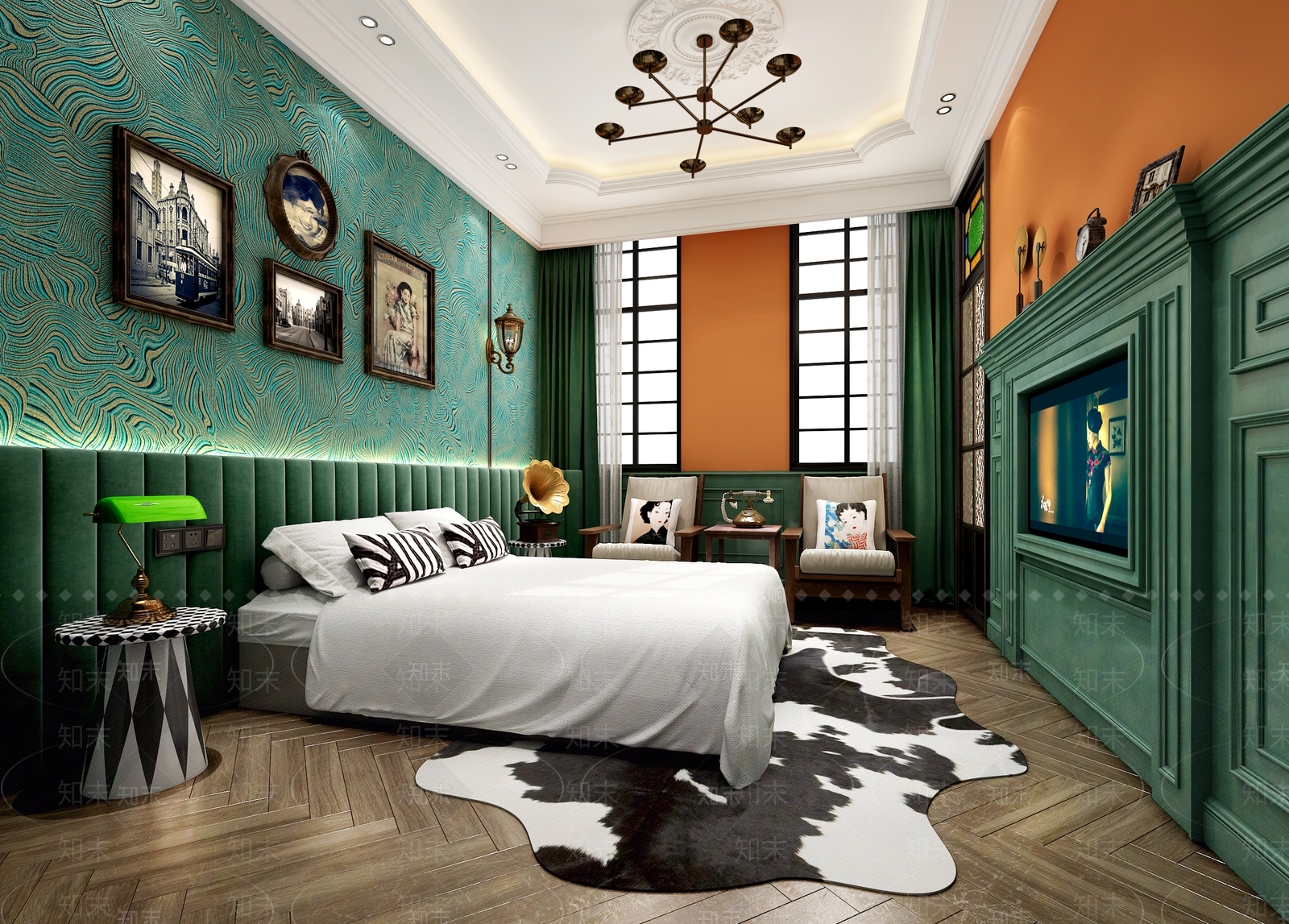 美式酒店客房3D模型下载【ID:495968631】