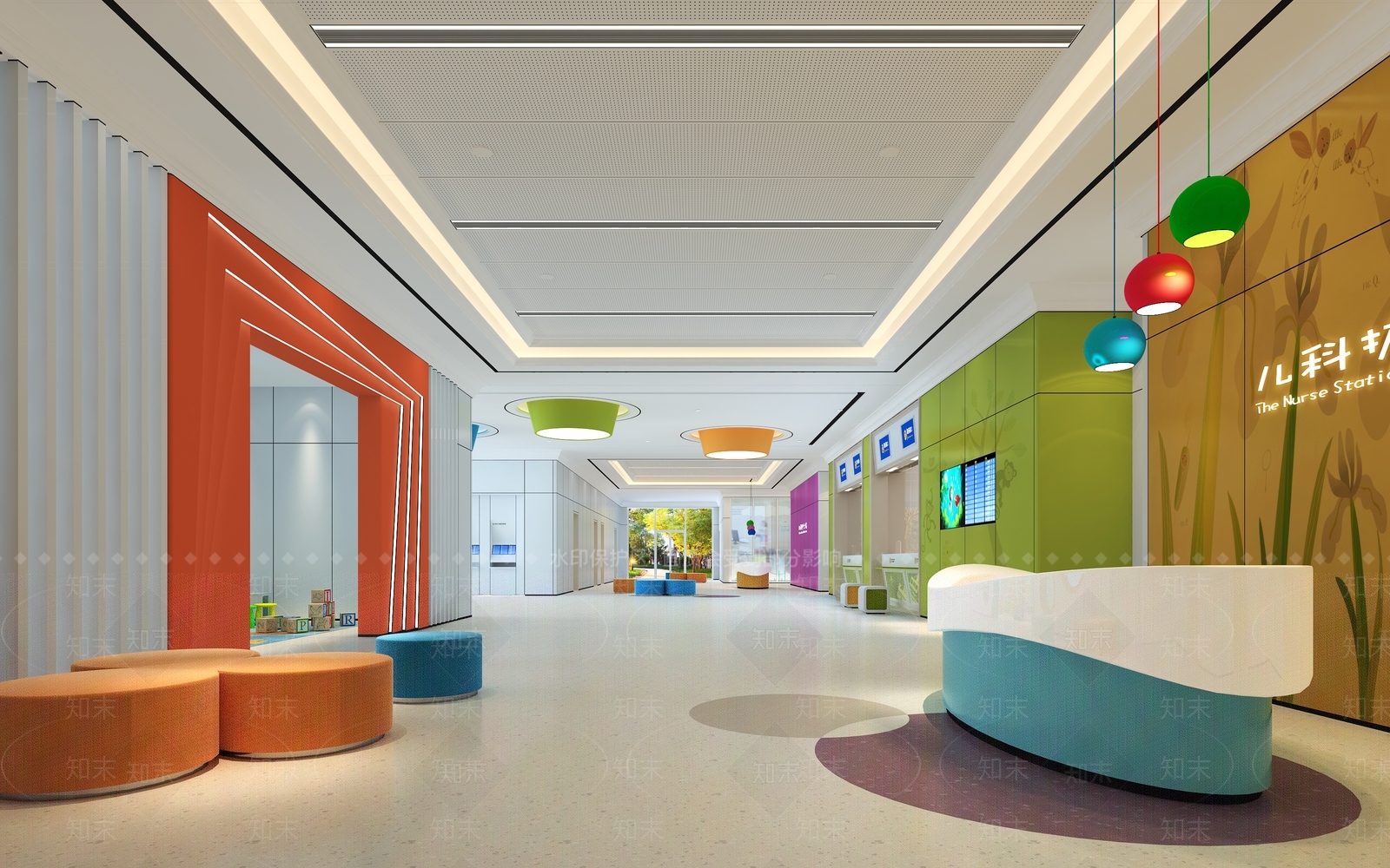 现代儿科诊疗大厅3D模型下载【ID:995983635】