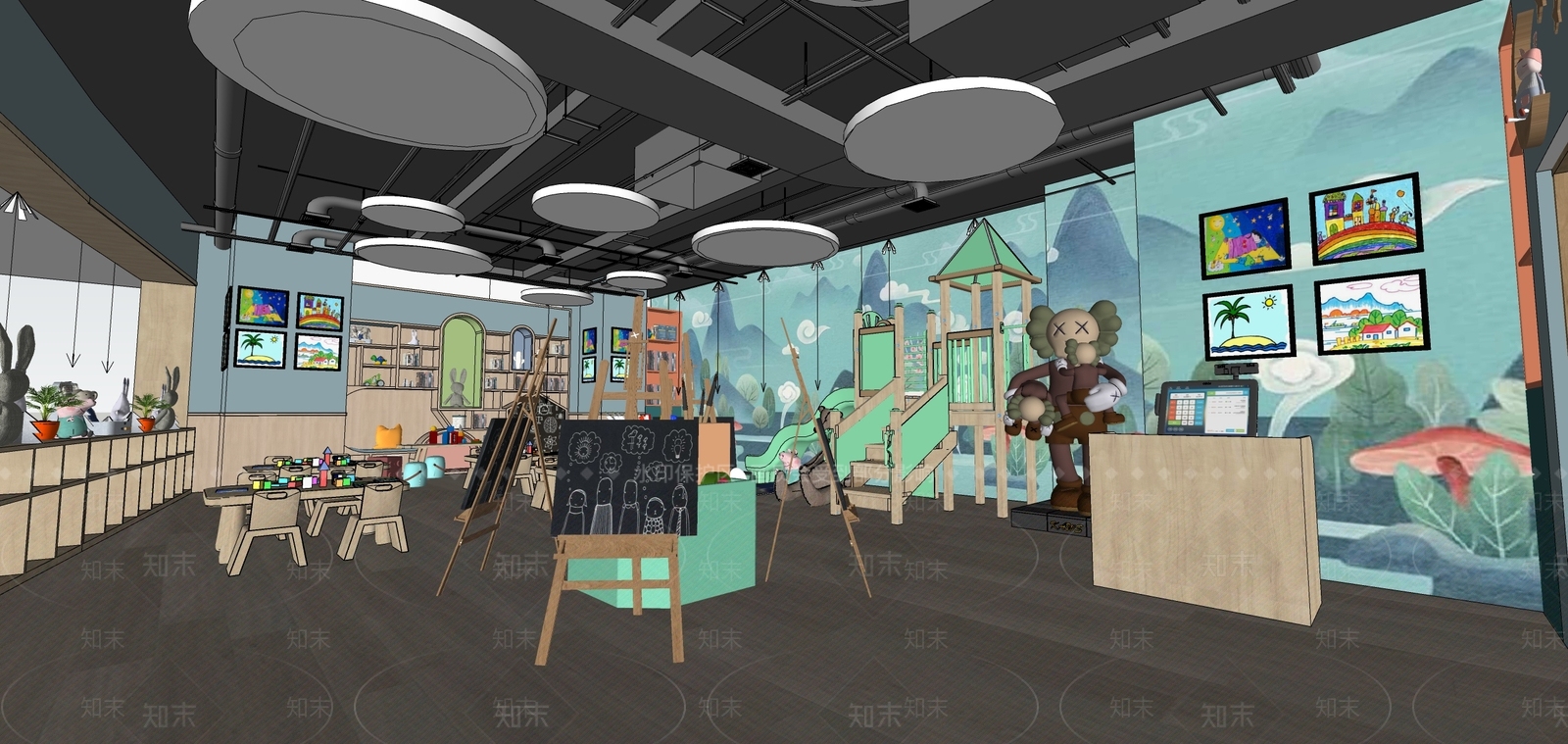 现代儿童娱乐室SU模型下载【ID:895971046】