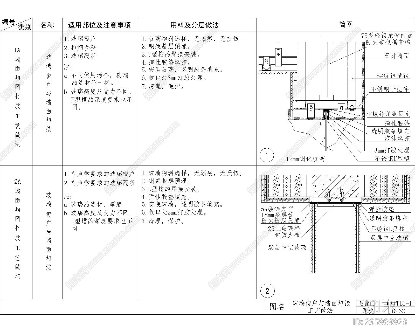 石材隔墙工艺做法施工图下载【ID:295989923】