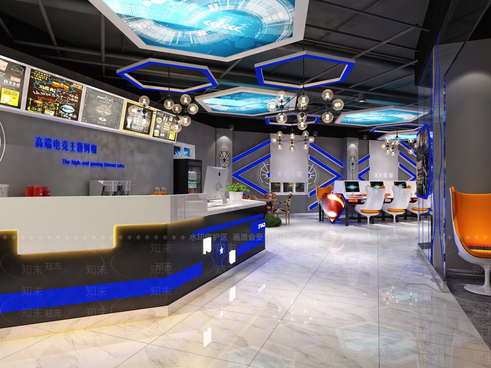 现代网吧网咖3D模型下载【ID:996004274】