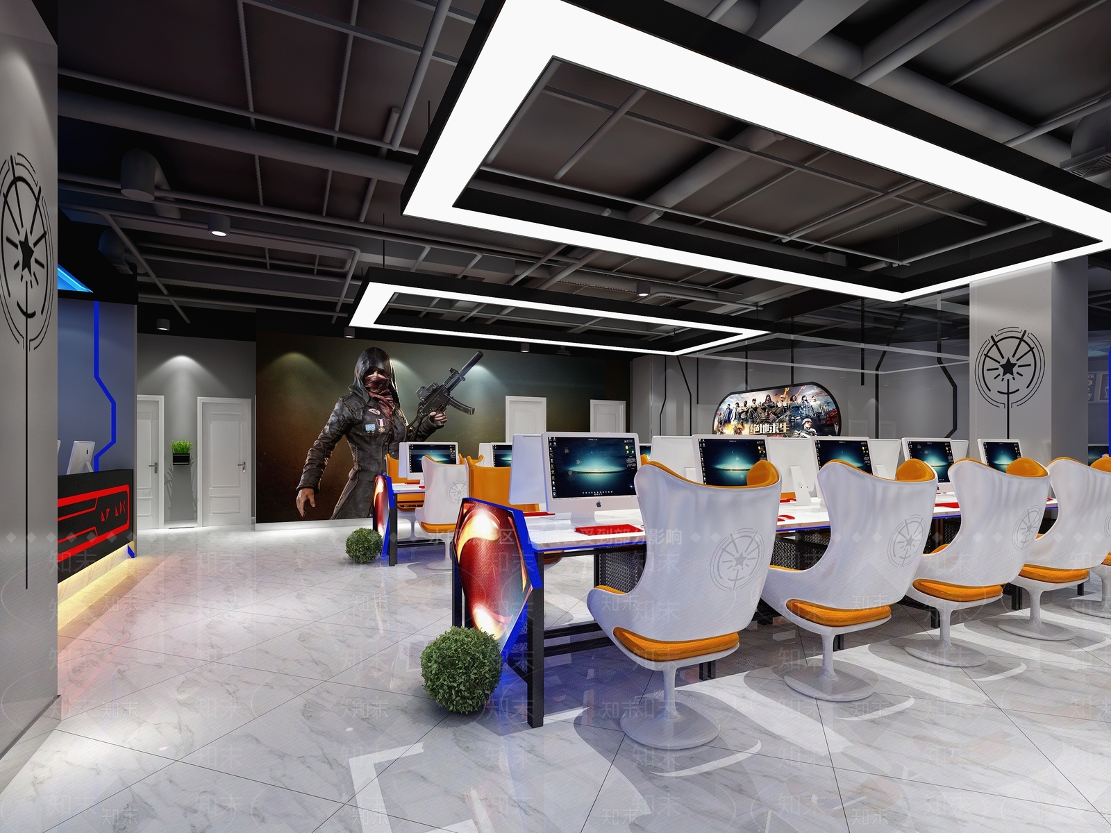 现代网吧网咖3D模型下载【ID:996004274】