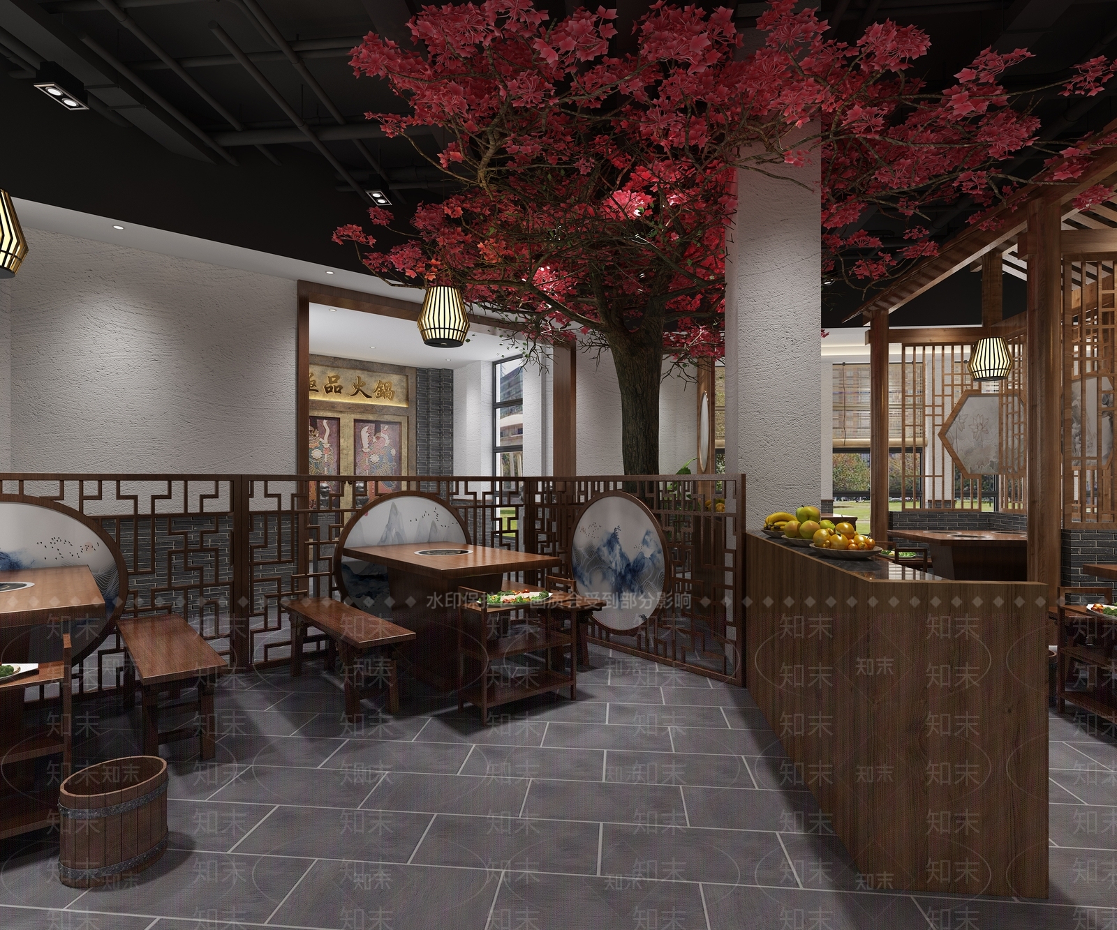 新中式火锅店3D模型下载【ID:396008403】