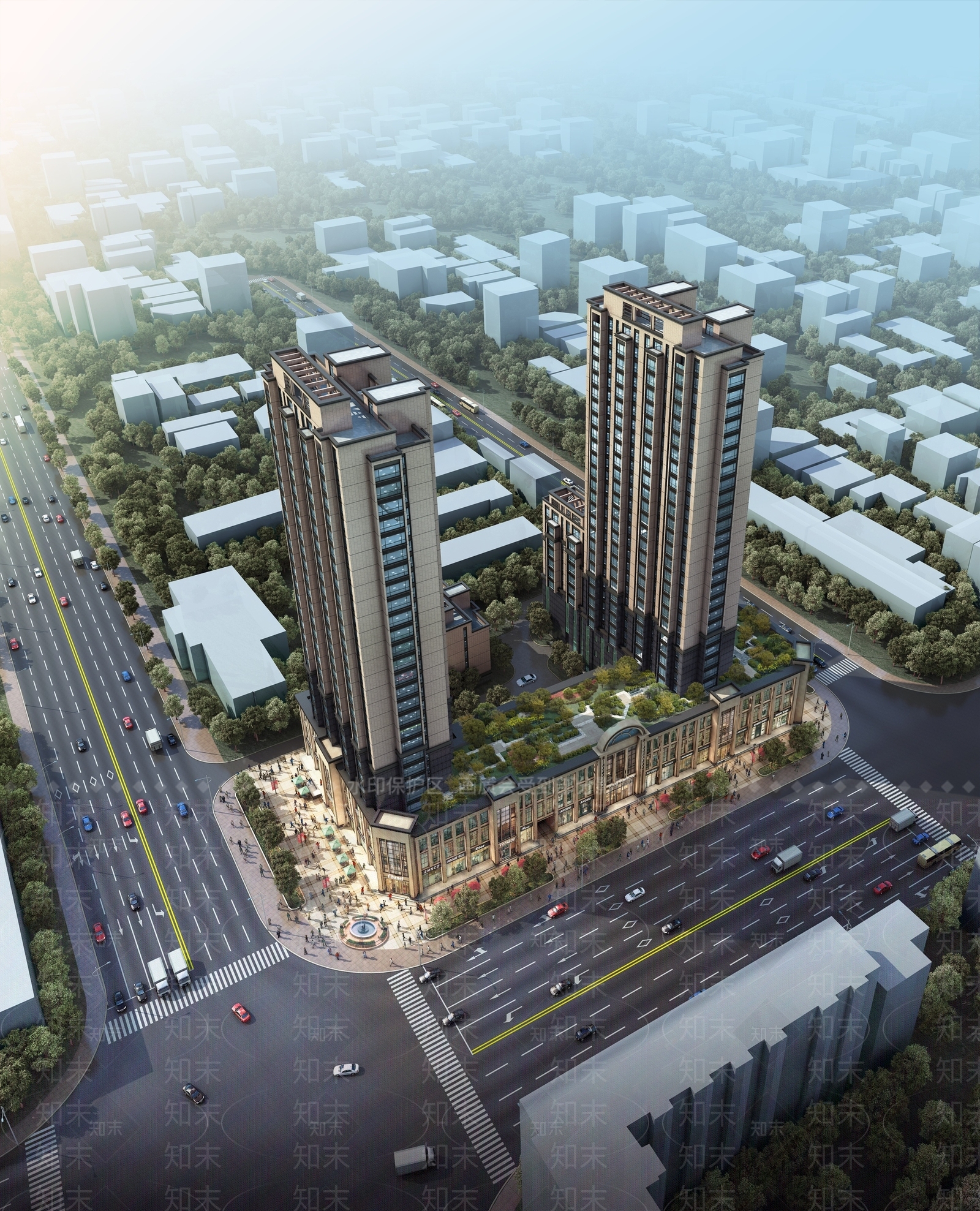 现代商住楼3D模型下载【ID:996020050】