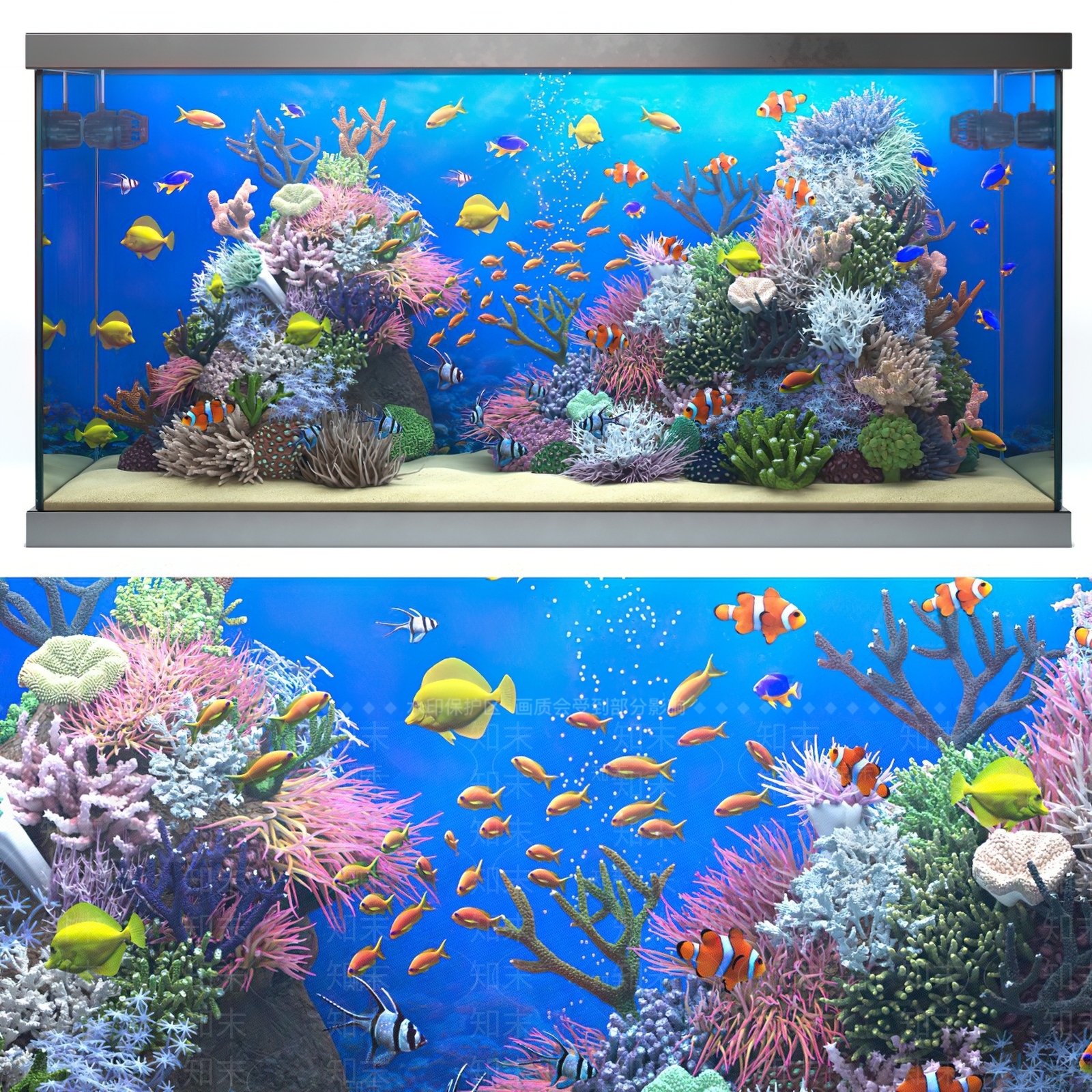 现代鱼缸水族3D模型下载【ID:696024709】