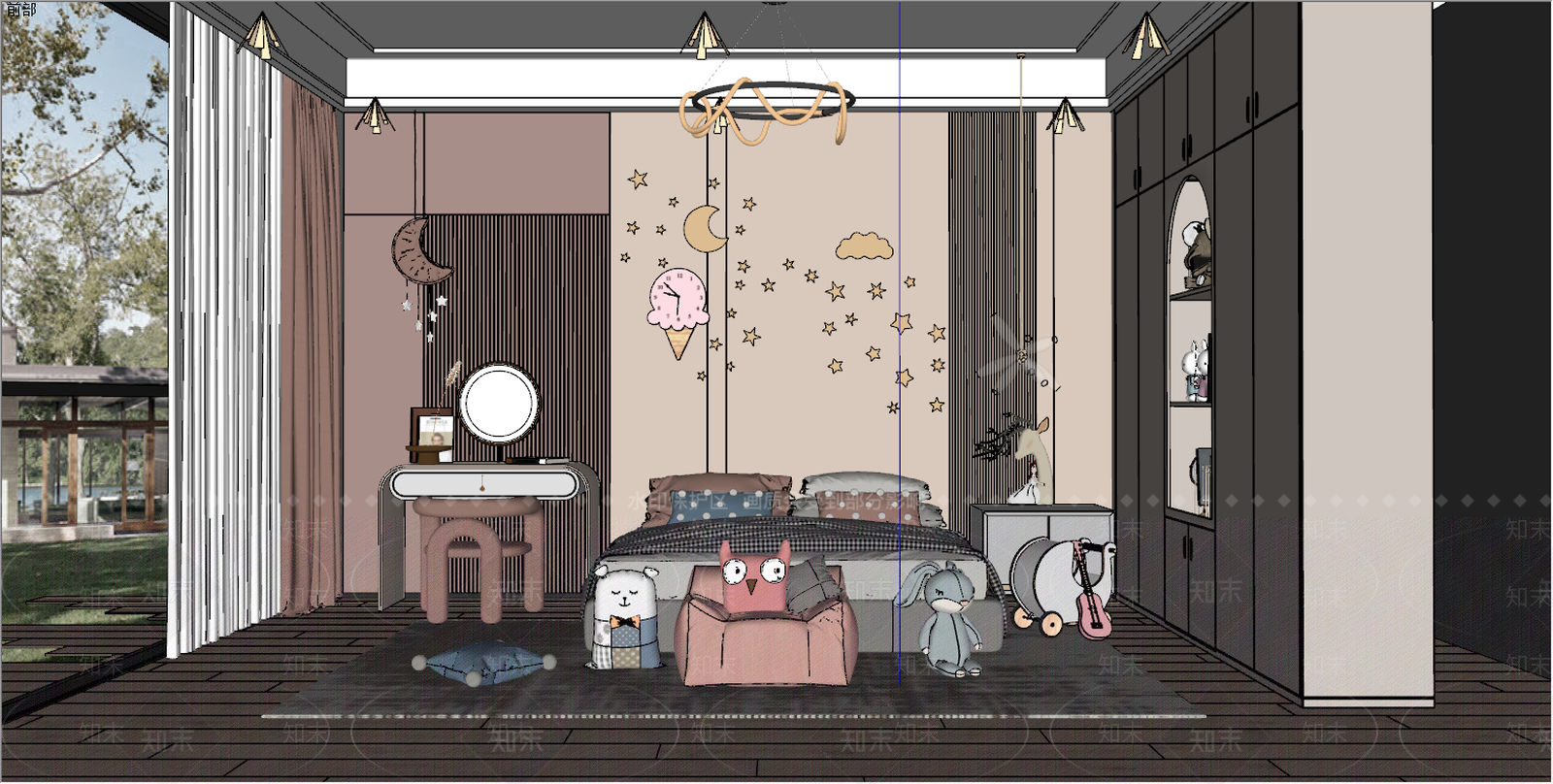 现代儿童房SU模型下载【ID:896031841】
