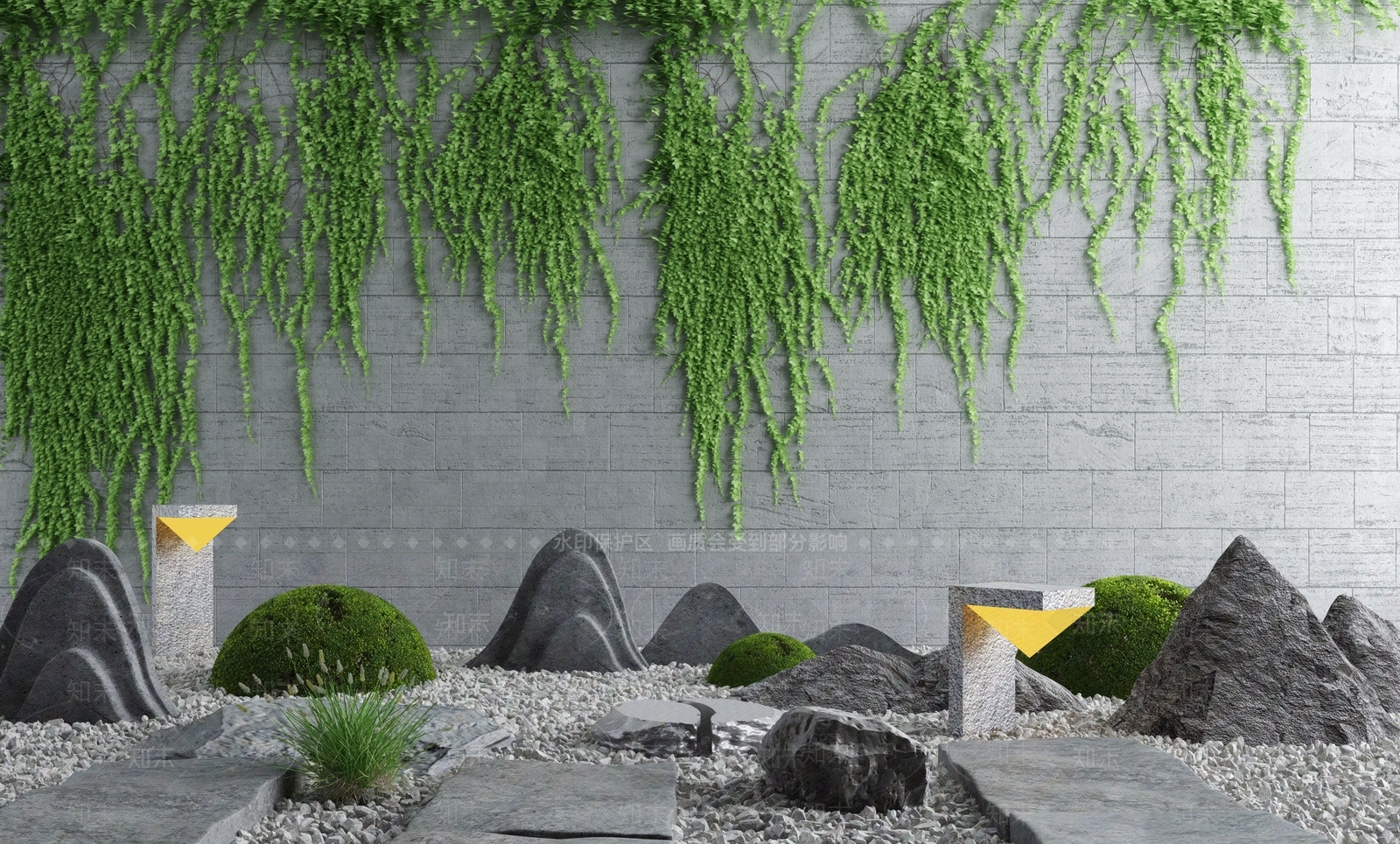 新中式园林景观小品3D模型下载【ID:996043531】