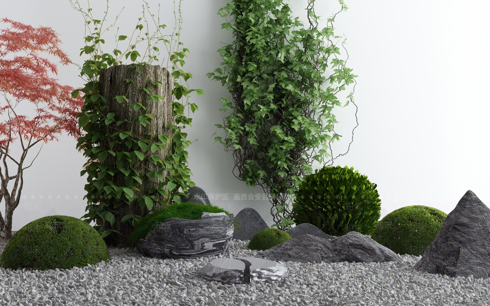 新中式园林景观3D模型下载【ID:996043528】