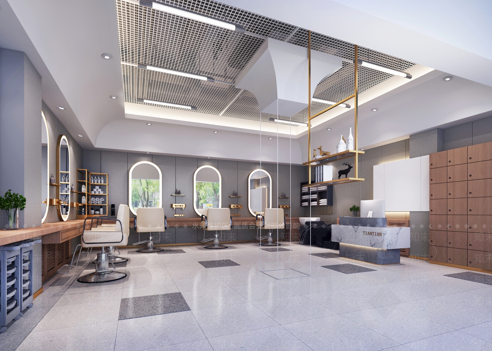 现代美发店3D模型下载【ID:996051512】
