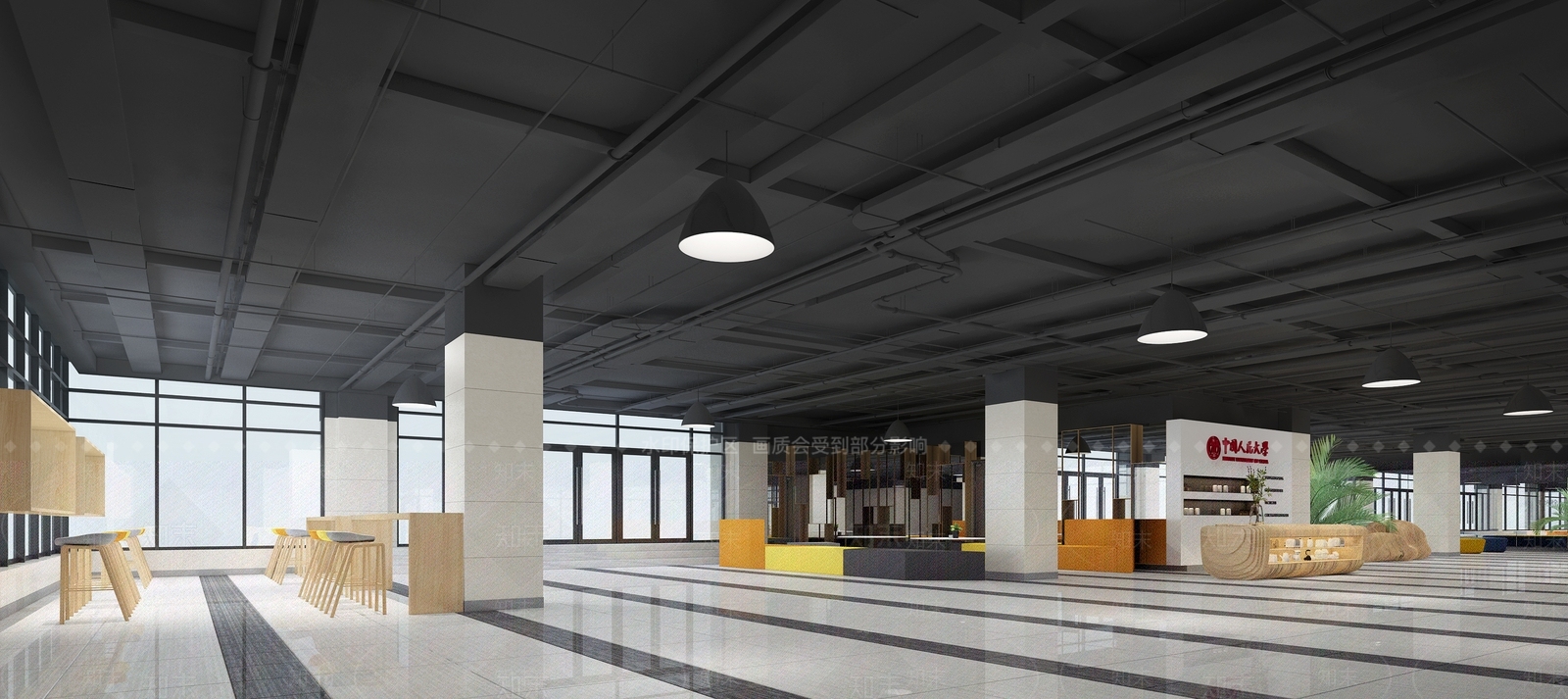 现代图书馆休闲区3D模型下载【ID:296064617】