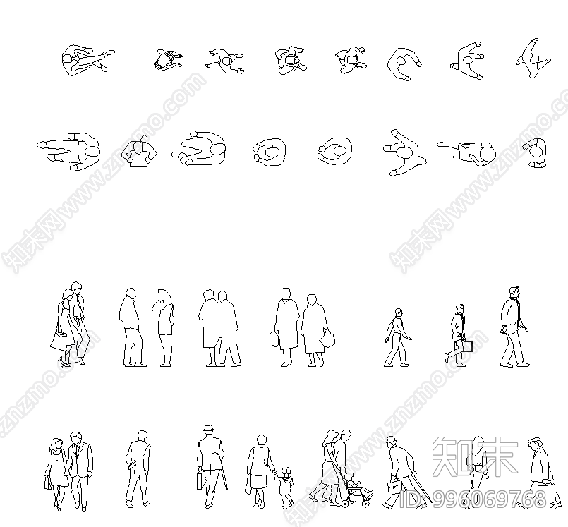 亚洲人物平立面素材CAD合集施工图下载【ID:996069768】