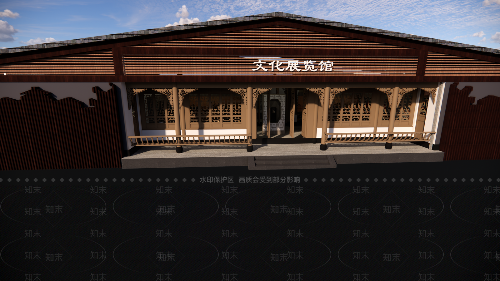 中式博物馆SU模型下载【ID:896459566】