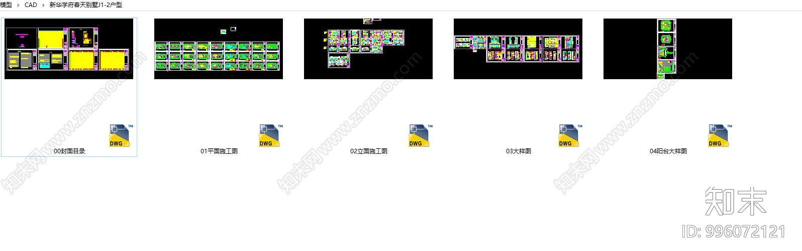 新华学府春天别墅cad施工图下载【ID:996072121】