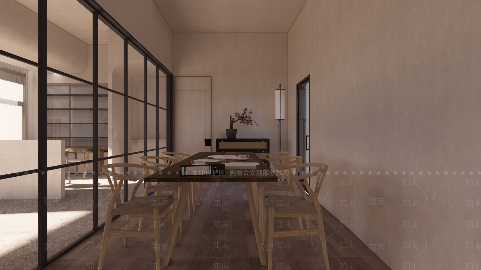 新中式公司休息区SU模型下载【ID:196077155】