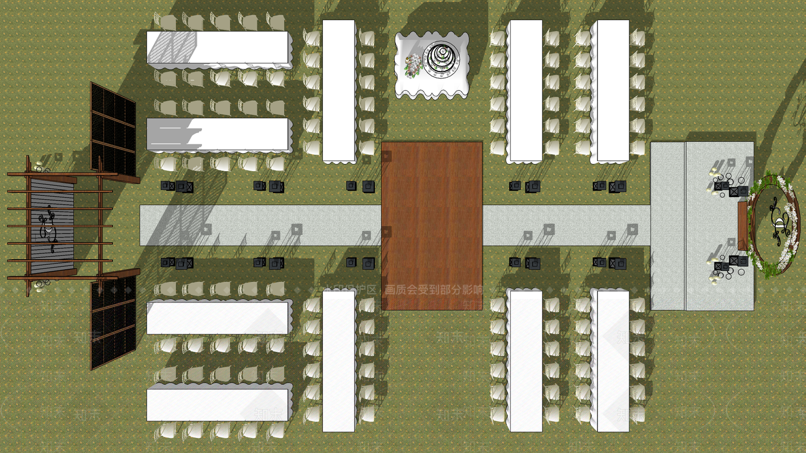 现代户外婚礼SU模型下载【ID:596139515】