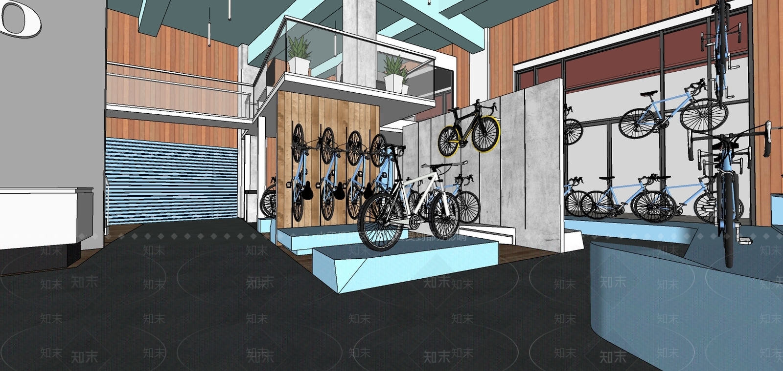 现代展厅SU模型下载【ID:296085954】