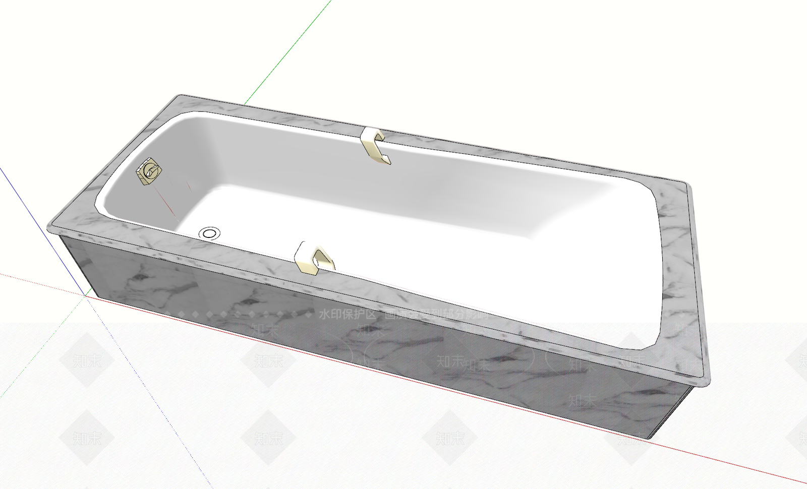 现代浴缸SU模型下载【ID:796090240】