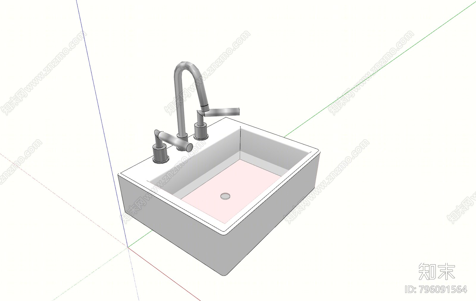 现代洗面盆SU模型下载【ID:796091564】