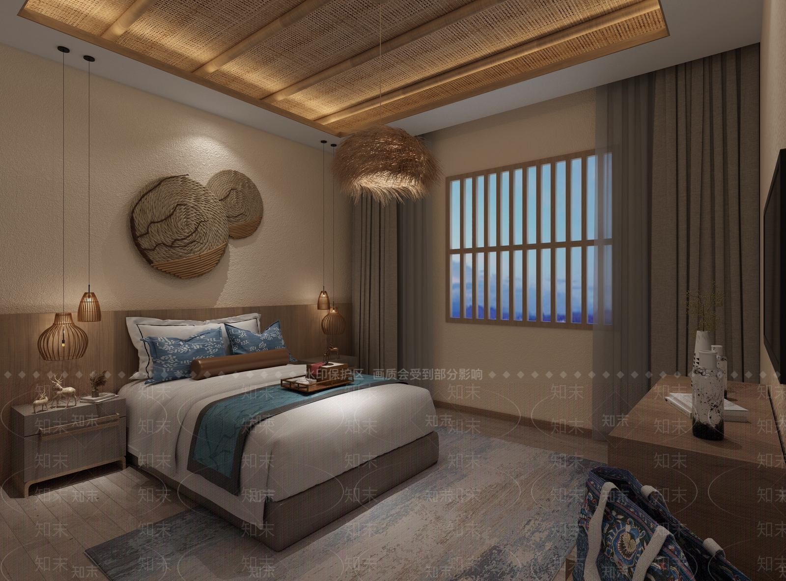 新中式民宿3D模型下载【ID:996100629】