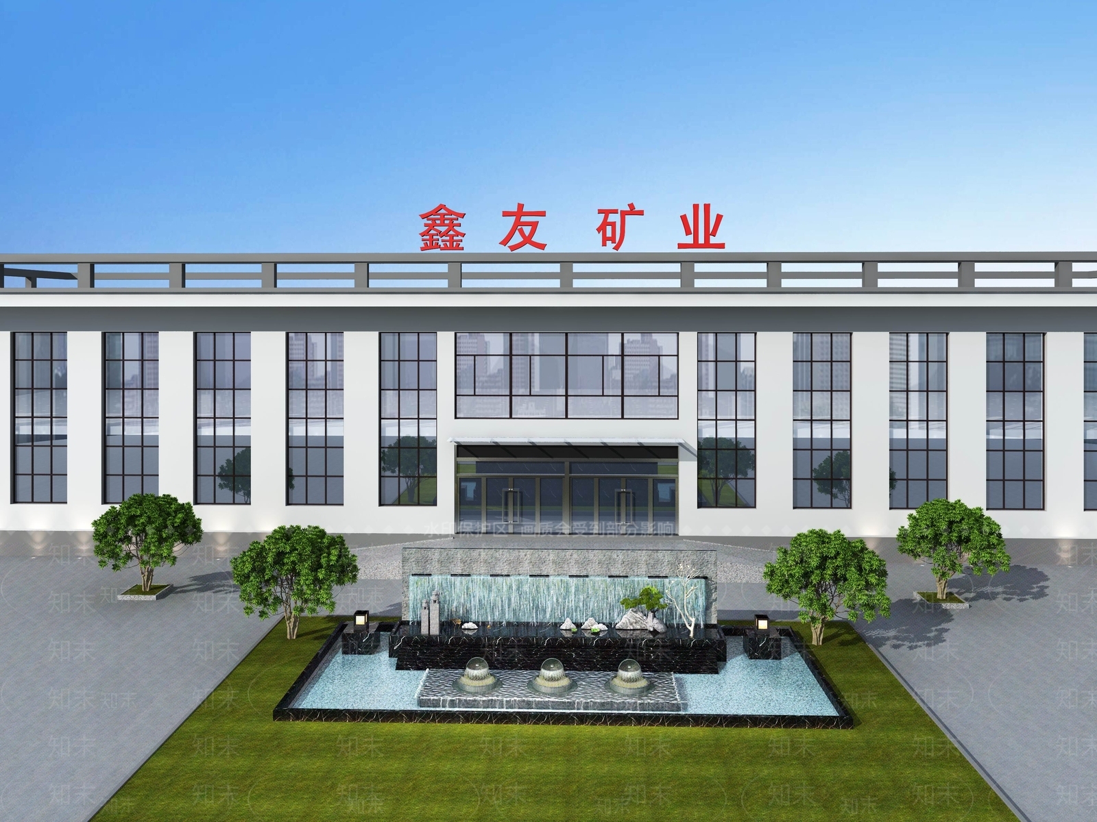 现代商业楼盘3D模型下载【ID:896104407】