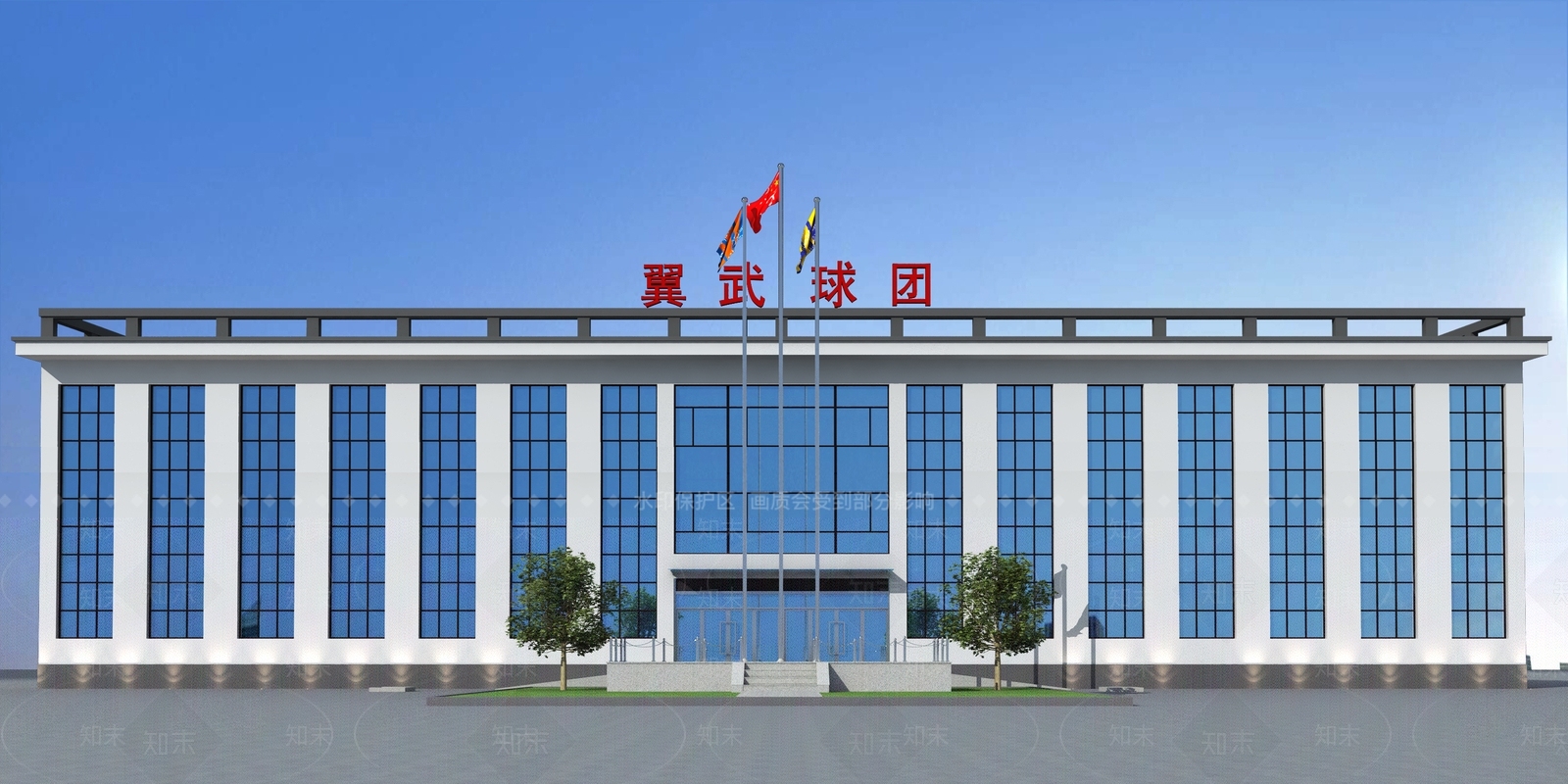 现代办公楼外立面3D模型下载【ID:896104403】