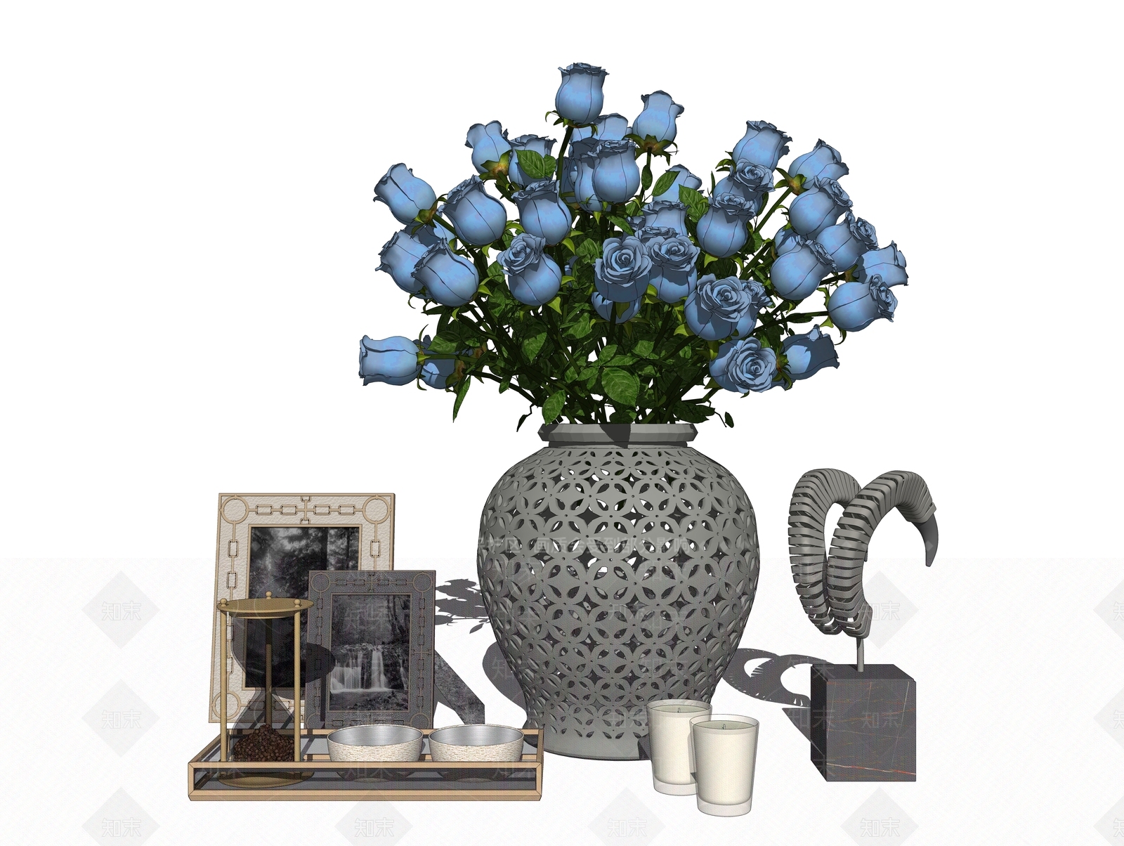 欧式风格花瓶SU模型下载【ID:996114906】