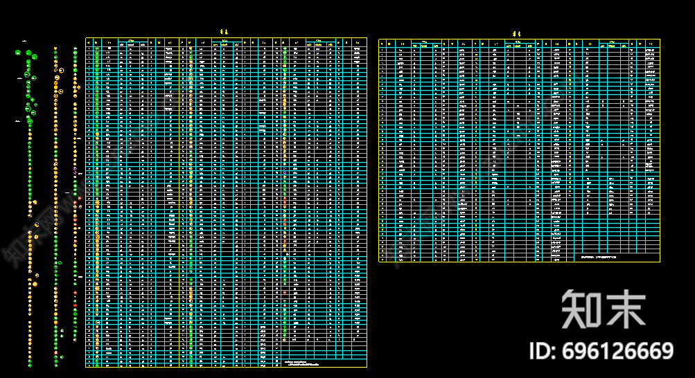 苗木表汇总cad施工图下载【ID:696126669】