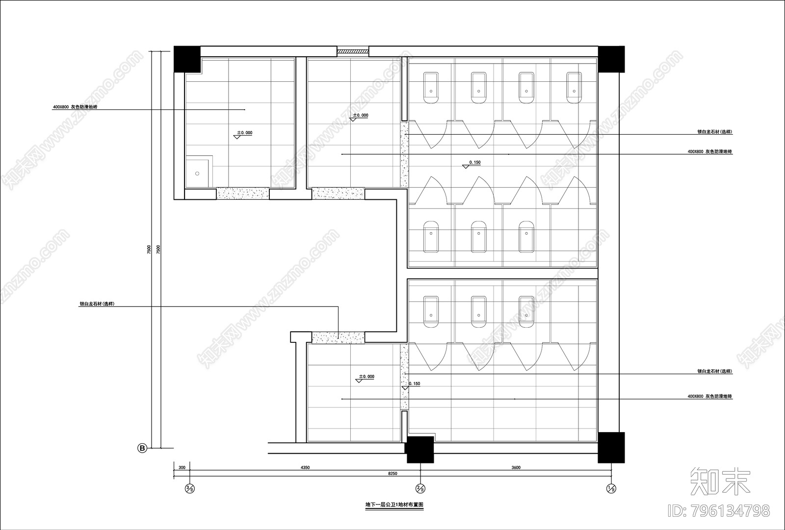 现代公共卫生间室内全套施工图下载【ID:796134798】