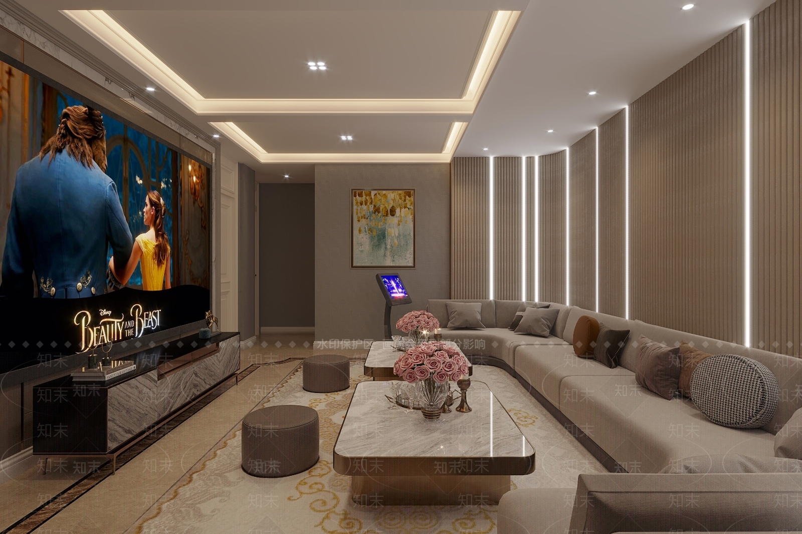 简欧家居影音室3D模型下载【ID:896143908】