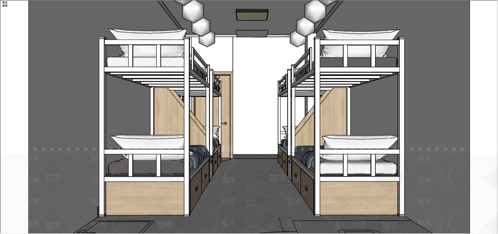 现代学校学生宿舍SU模型下载【ID:896144246】