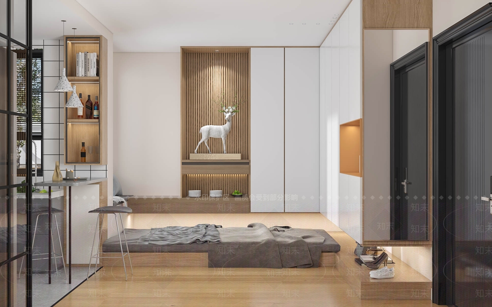 北欧单身公寓3D模型下载【ID:996148756】